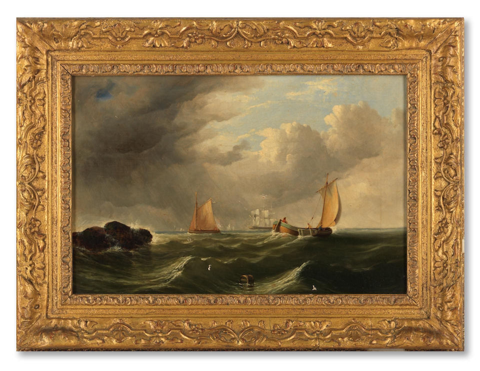 Follower of Clarkson Stanfield, RA (British, 1793-1867) Sailing boats in a choppy sea, a pair (2) - Image 5 of 7