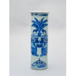 A blue and white vase, gu 19th century