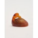 An agate 'goose' carving