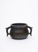 A bronze censer Xuande six-character embossed mark, 19th/ 20th century