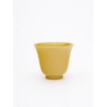 A yellow-glaze wine cup Guangxu six-character mark, 20th century