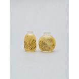 Two glass inside painted snuff bottles 20th century (2)