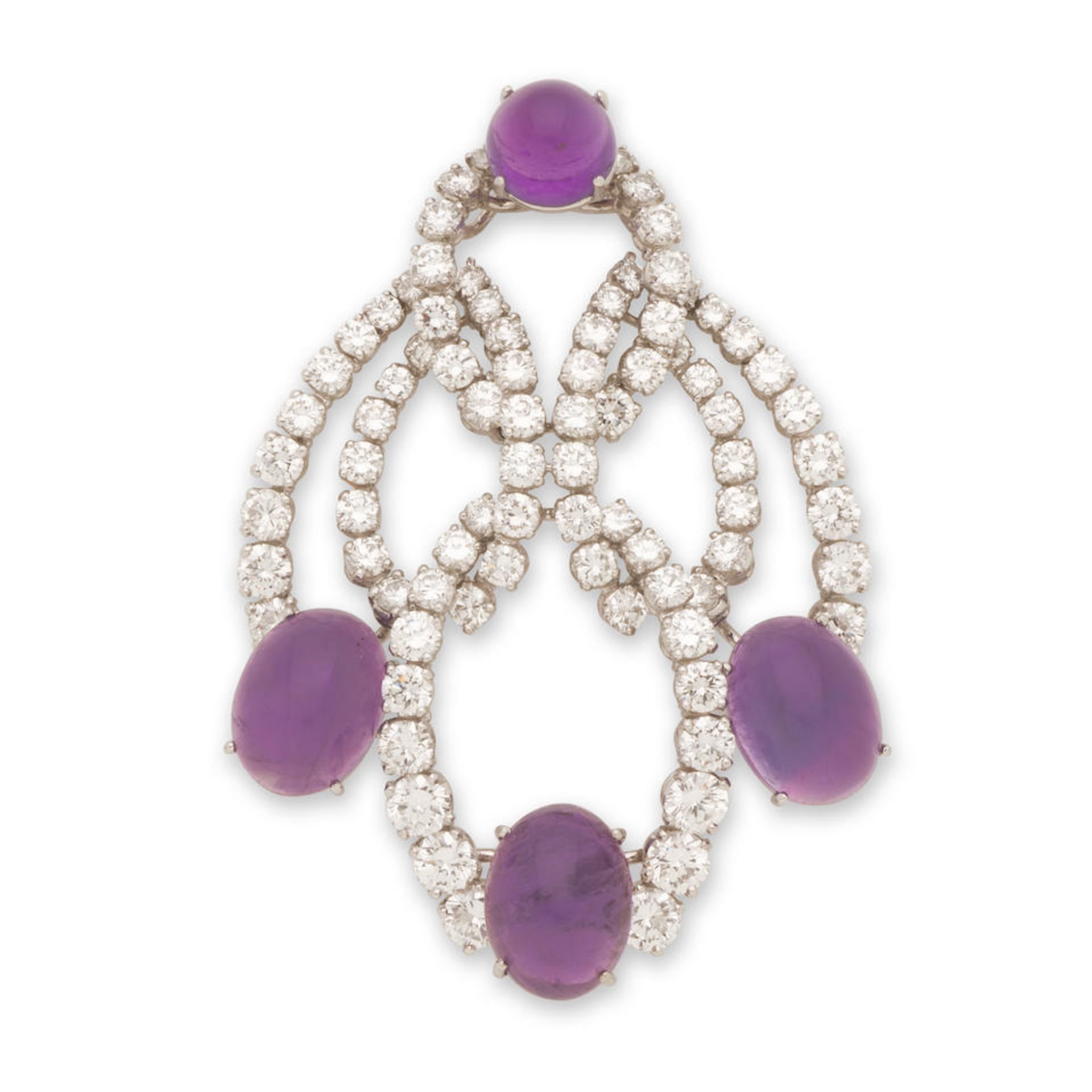 FROHMANN FRÈRES: PENDENTIF AMÉTHYSTE ET DIAMANTS FROHMANN FRÈRES: AMETHYST AND DI...