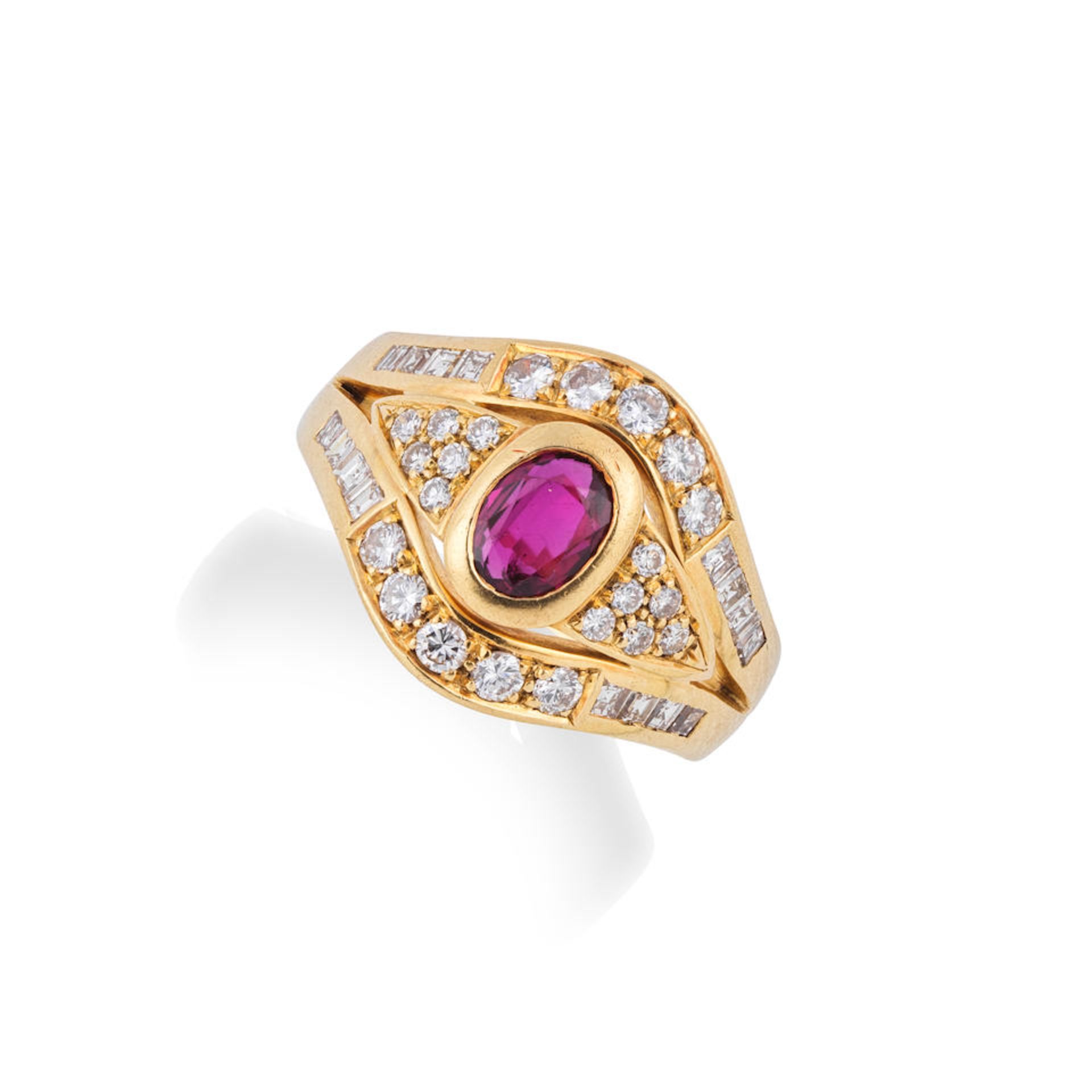 BAGUE RUBIS ET DIAMANTS RUBY AND DIAMOND RING - Bild 4 aus 4