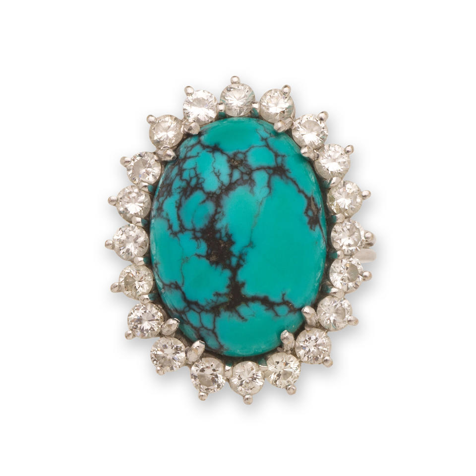 ENSEMBLE TURQUOISES ET DIAMANTS TURQUOISE AND DIAMOND SET - Image 2 of 4