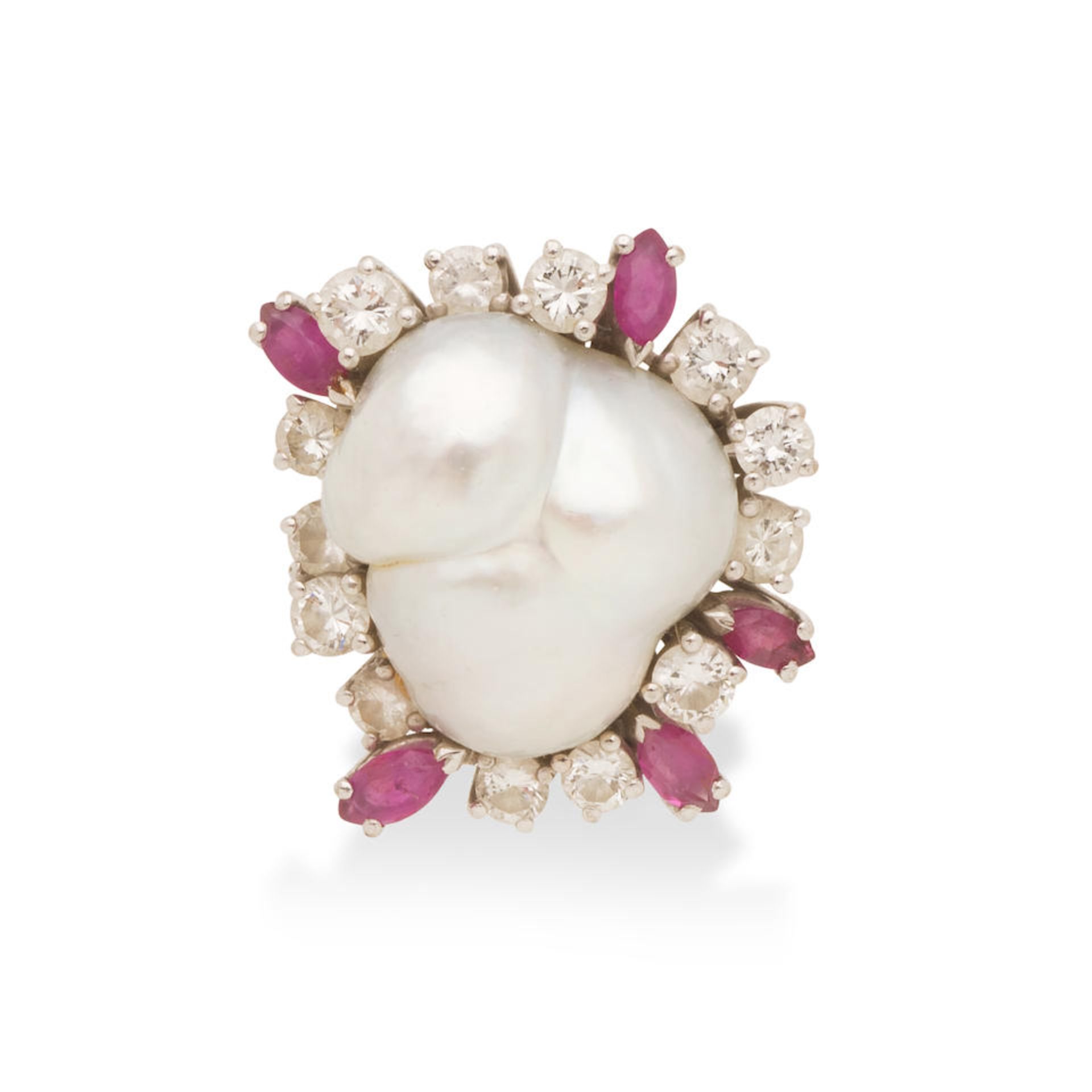 ENSEMBLE DE BIJOUX: PERLES DE CULTURE, RUBIS ET DIAMANTS COLLECTION OF CULTURED PEARL, RUBY AND ... - Bild 3 aus 4