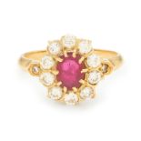 BAGUE RUBIS ET DIAMANTS RUBY AND DIAMOND RING