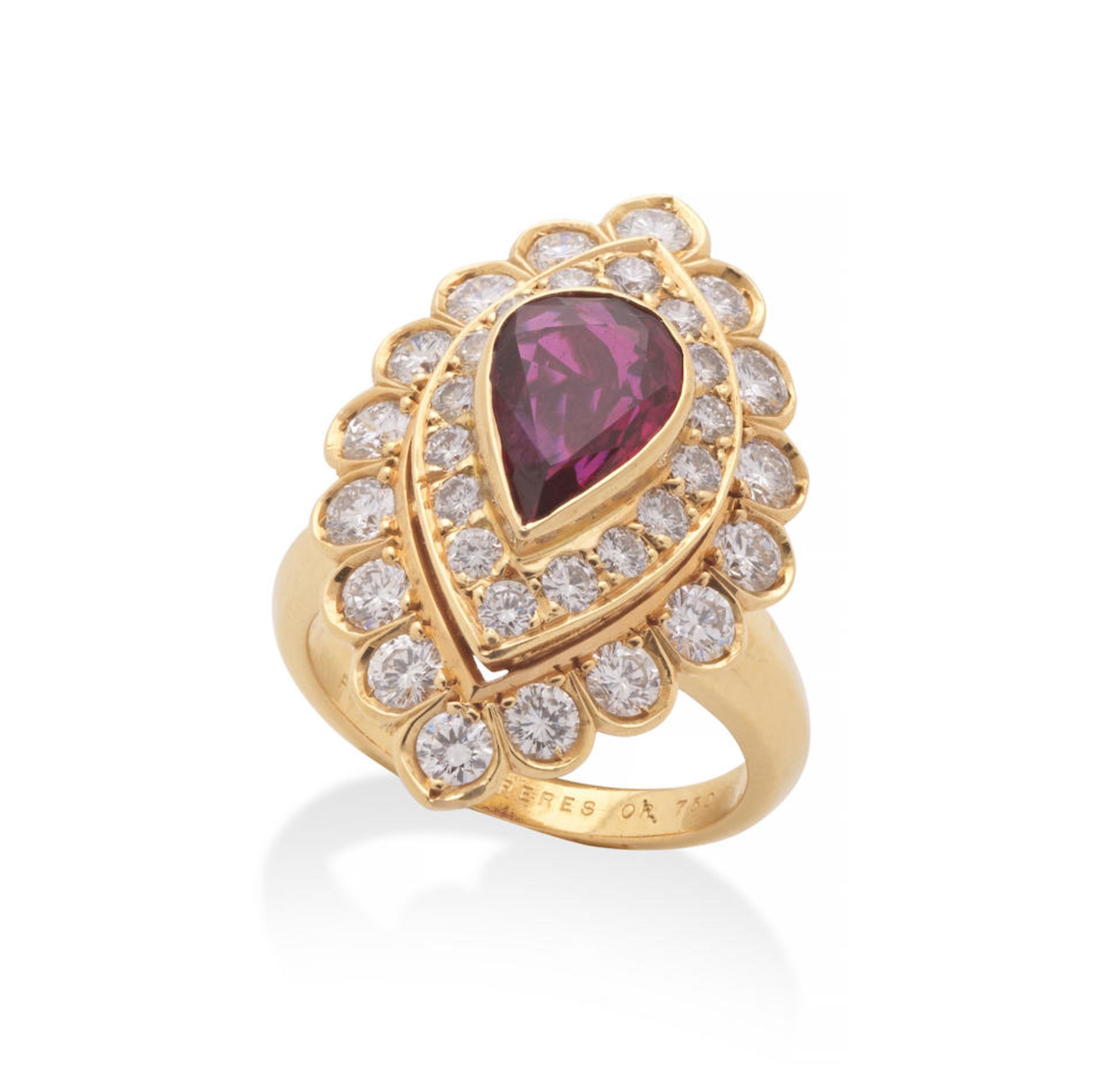 FROHMANN FRÈRES: BAGUE RUBIS ET DIAMANTS FROHMANN FRÈRES: RUBY AND DIAMOND RING - Image 2 of 3