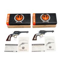 Pair of Consecutively Numbered Ruger Bearcat Single Action Revolvers, Curio or Relic firearm