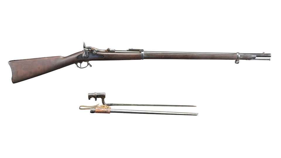Springfield US Model 1884 Trapdoor Rifle and Bayonet, - Image 4 of 4