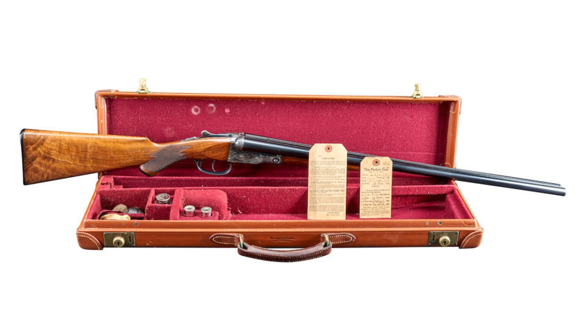 Cased Parker Brothers GH Ejector (Grade 2), 20-Gauge Side By Side Shotgun, Curio or Relic firearm - Bild 2 aus 7