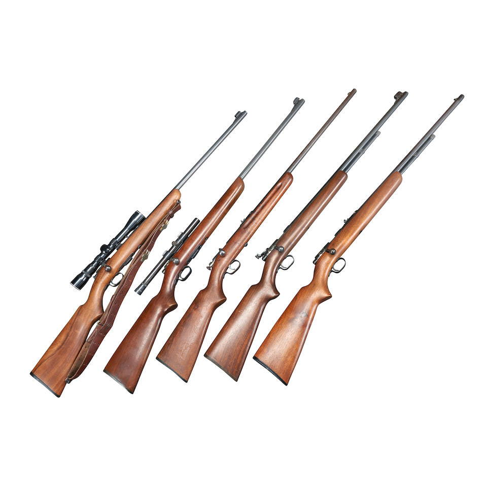 Five Winchester .22 Caliber Rifles, Curio or Relic firearm