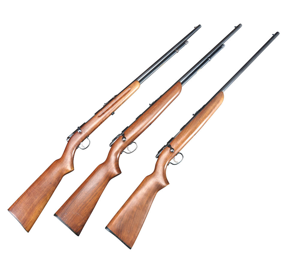 Three Remington .22 Caliber Bolt Action Rifles. Curio or Relic firearm