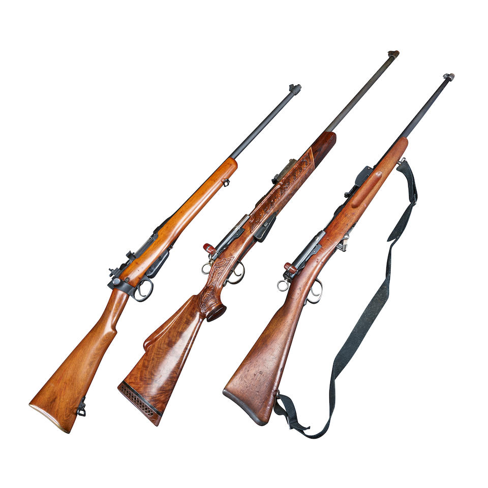 Three Sporterized Military Rifles. Curio or Relic firearm