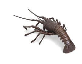 A LARGE BRONZE JIZAI OKIMONO OF A SPINY LOBSTER Meiji era (1868-1912), late 19th/early 20th century