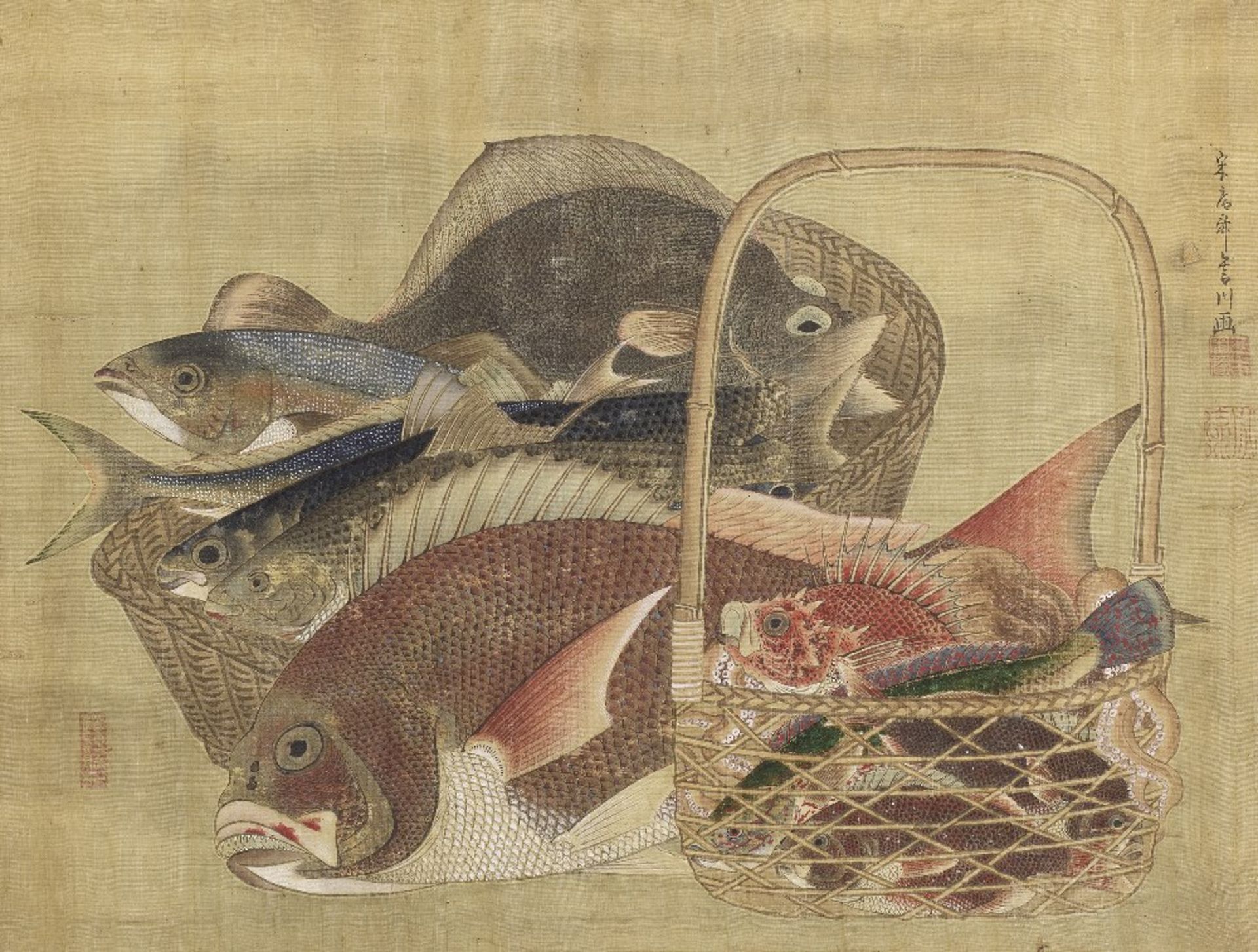 MIKI BUNRYU (1716-1799) A Group of Fish Edo period (1615-1868), late 18th century (2)