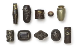 TEN ASSORTED METAL OJIME Meiji era (1868-1912), late 19th/early 20th century (10)