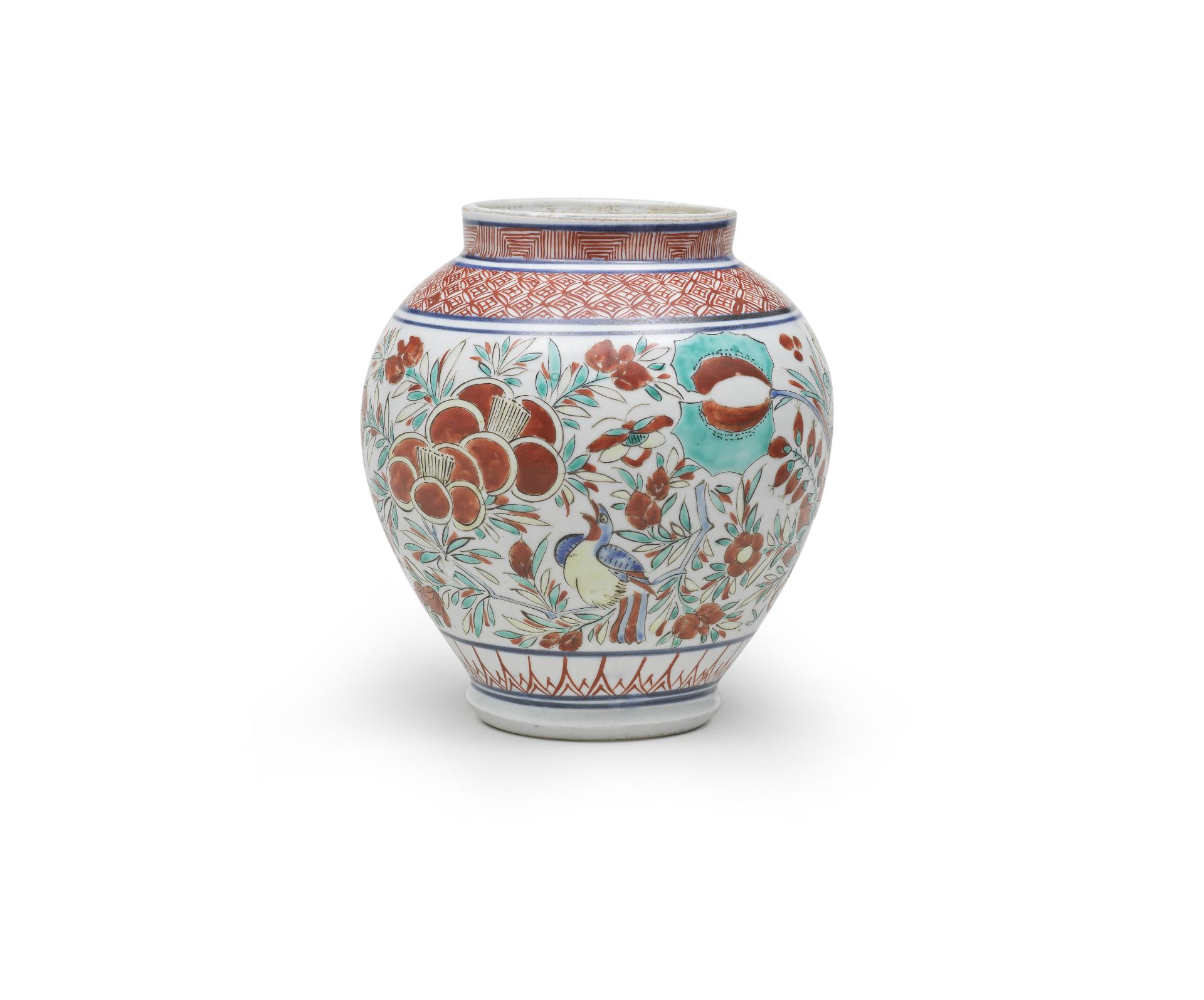 AN EARLY-ENAMELLED SMALL JAR Edo period (1615-1868), mid-/late 17th century (2)