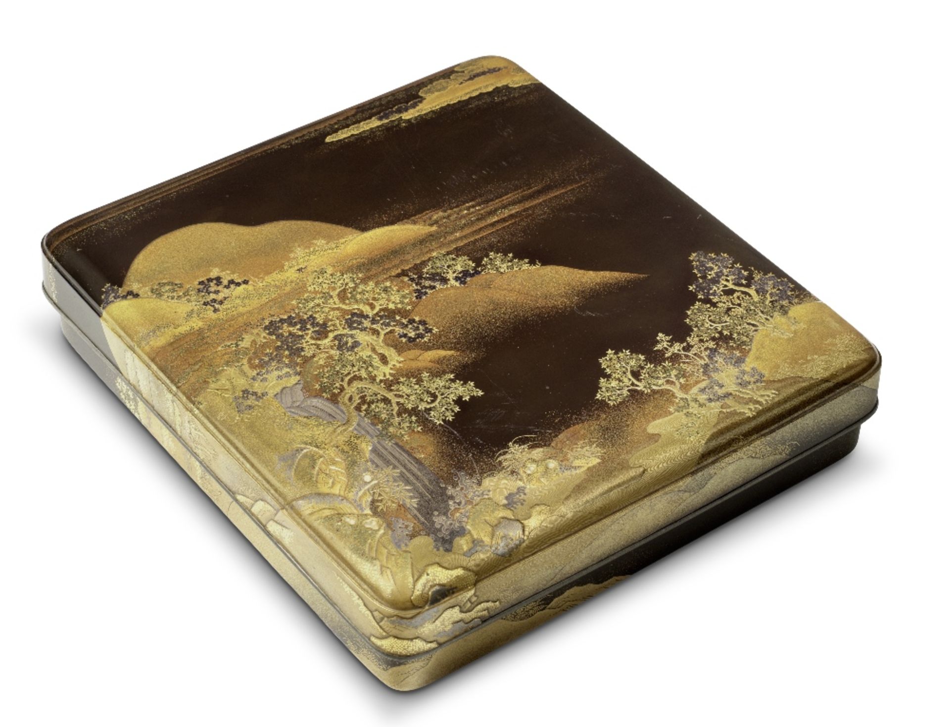 A GOLD-LACQUER SUZURIBAKO (BOX FOR WRITING UTENSILS) Edo period (1615-1868) or Meiji era (1868-1...