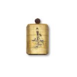 SHIOMI MASANARI LINEAGE A Gold-Lacquer Four-Case Inro after a Painting by Hanabusa Itcho (1652-1...