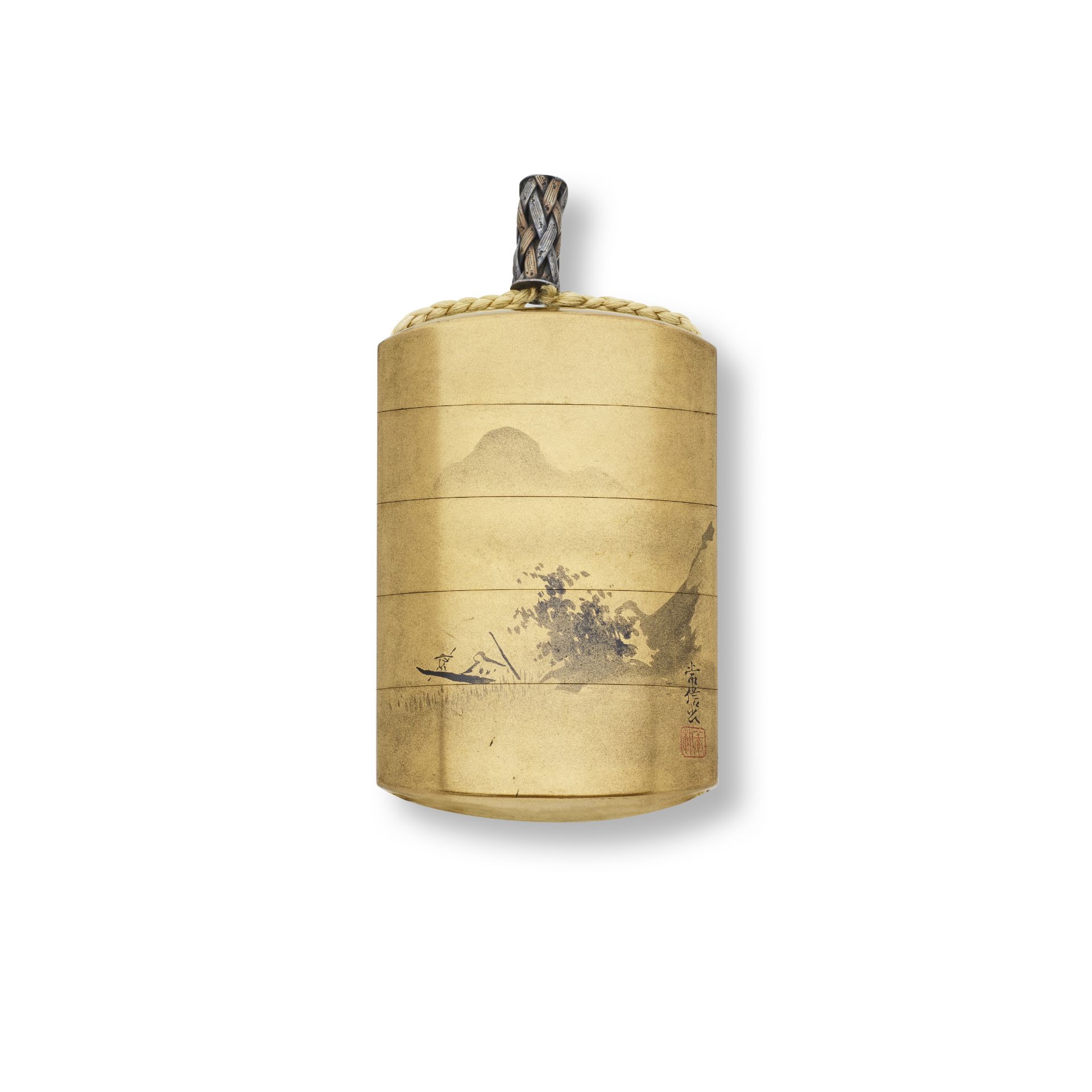 A GOLD-LACQUER FOUR-CASE INRO Edo period (1615-1868) or Meiji era (1868-1912), mid-/late 19th ce...