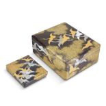 A GOLD AND BLACK-LACQUER MATCHING SET OF A RYOSHIBAKO (DOCUMENT BOX) AND SUZURIBAKO (BOX FOR WRI...