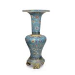 A MASSIVE AND EXCEPTIONALLY RARE CLOISONN&#201; ENAMEL AND GILT-BRONZE YENYEN VASE 17th century