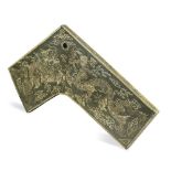 A RARE IMPERIAL SPINACH JADE MUSICAL STONE, TEQING Incised Kangxi fifty-fifth year, correspondi...