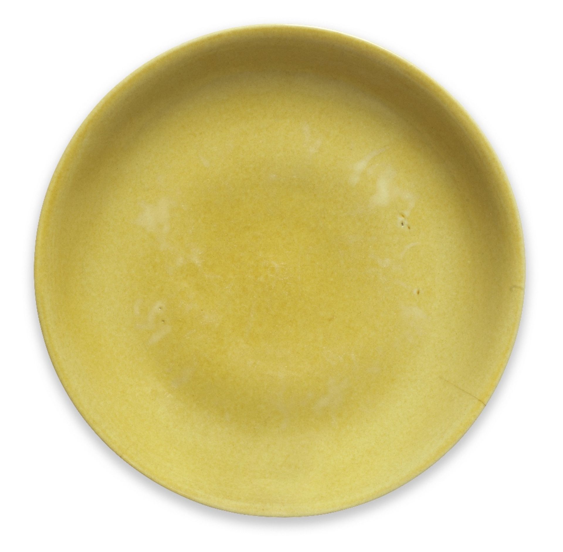 A RARE IMPERIAL YELLOW-GLAZED SAUCER DISH Zhengde six-character mark and of the period