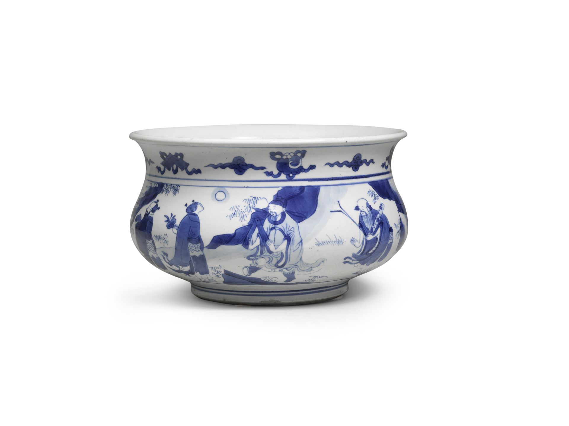 A BLUE AND WHITE 'EIGHT IMMORTALS' INCENSE BURNER Kangxi (2)