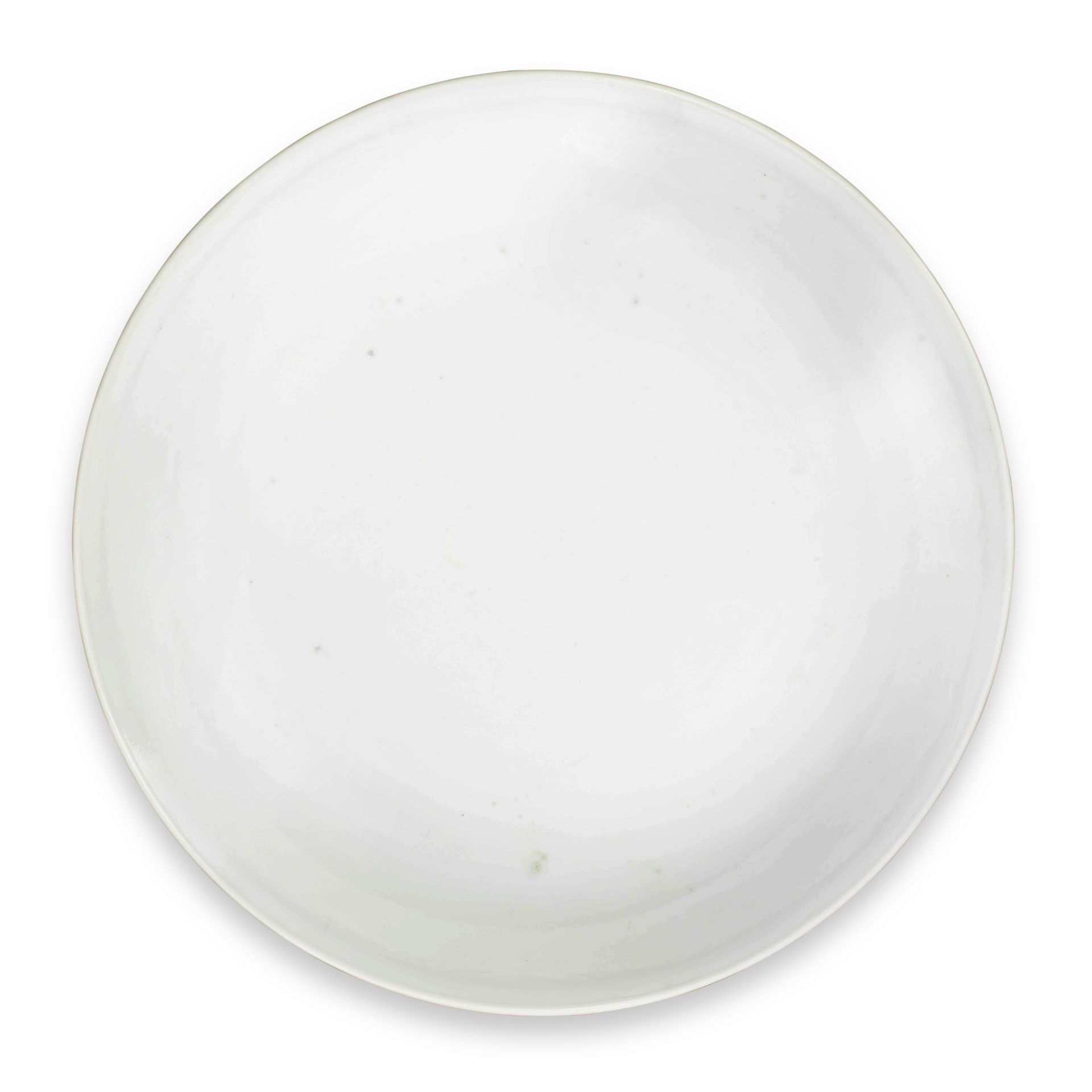 A RARE WHITE-GLAZED SAUCER-DISH Yongzheng six-character mark within a double square and of the p...