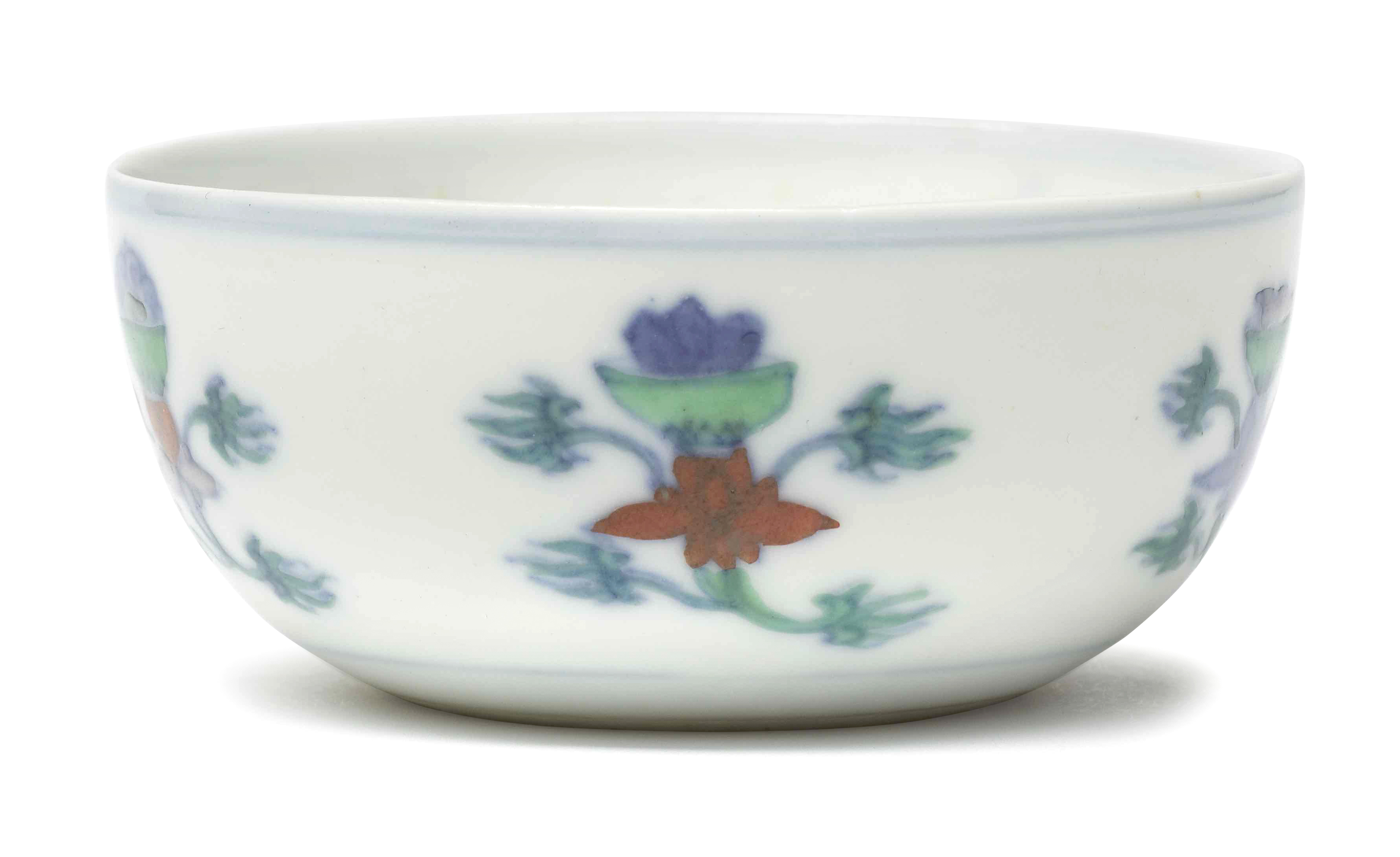 A RARE DOUCAI 'FIVE TREASURES' CUP Chenghua six-character mark, 18th century