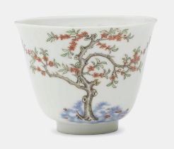A RARE WUCAI 'MONTH' CUP Kangxi six-character mark and of the period