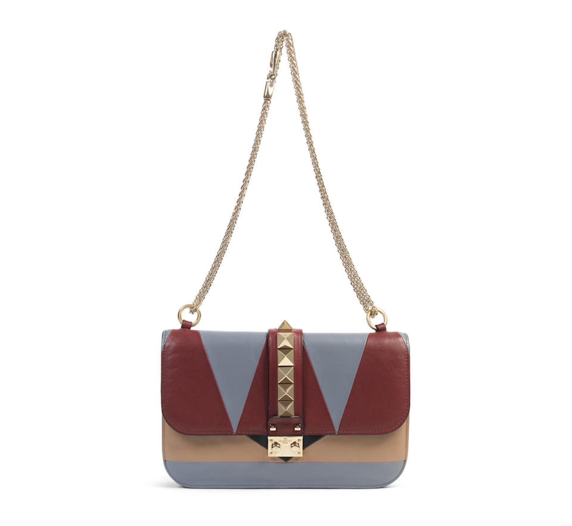 Valentino Garavani: a Multicolour Rockstud Lock Bag 2010s