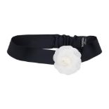 Karl Lagerfeld for Chanel: a Black and White Camellia Hair Band 1990s (includes box)