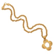 Chanel: a Gold Mirror Pendant Chunky Necklace Autumn 1996
