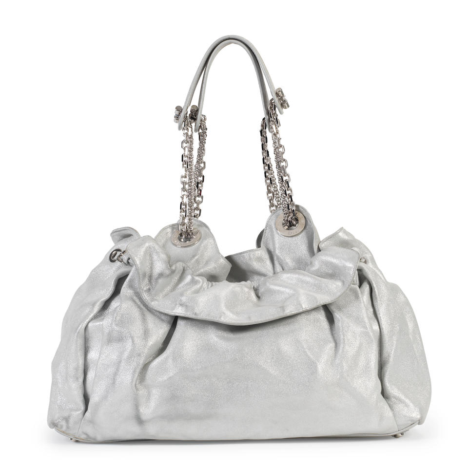 John Galliano for Christian Dior: a Silver Suede Le Trente Bag 2009 (includes dust bag) - Image 2 of 2