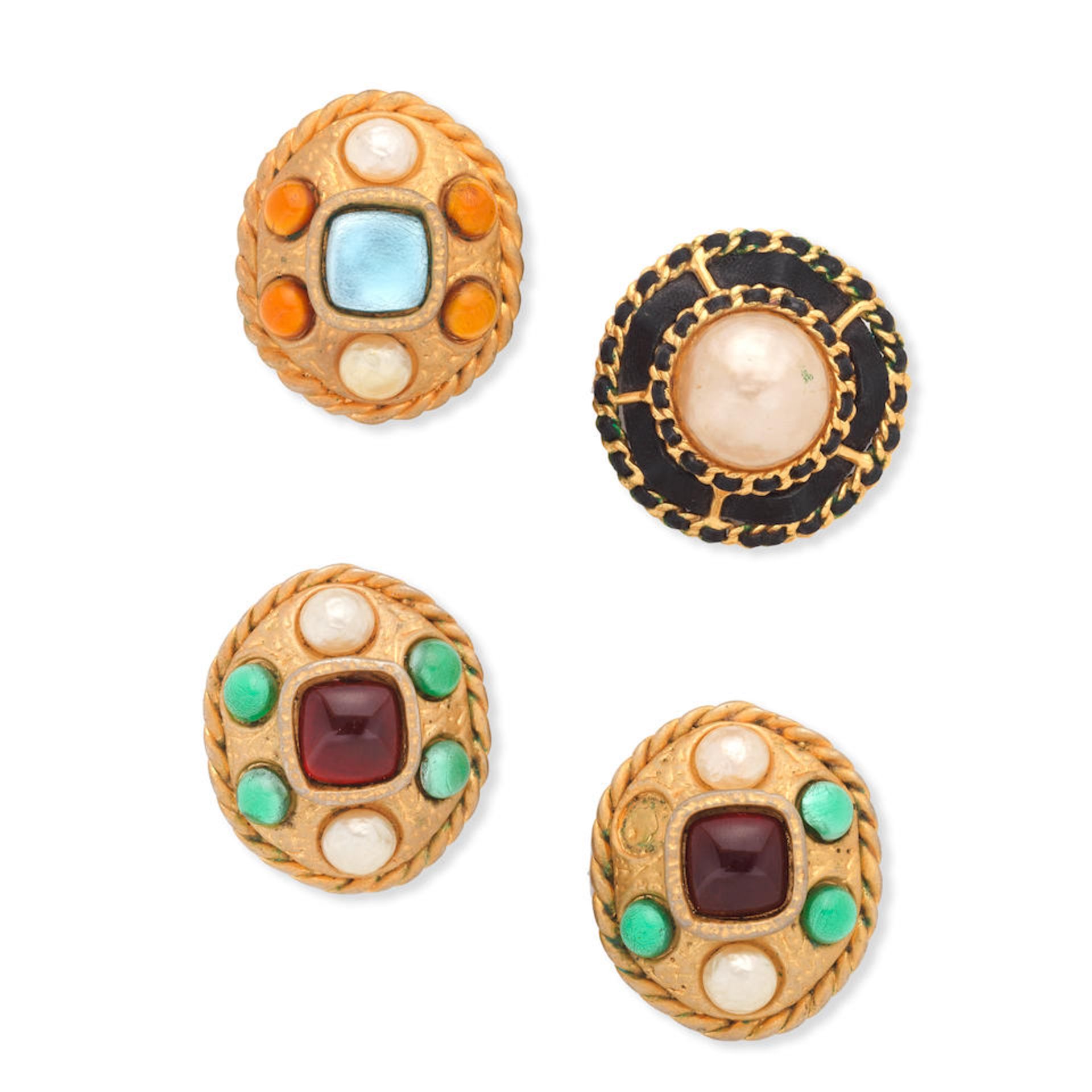 Victoire de Castellane for Chanel: a Pair of Gripoix Clip Earrings Collection 26, Autumn/Winter ...