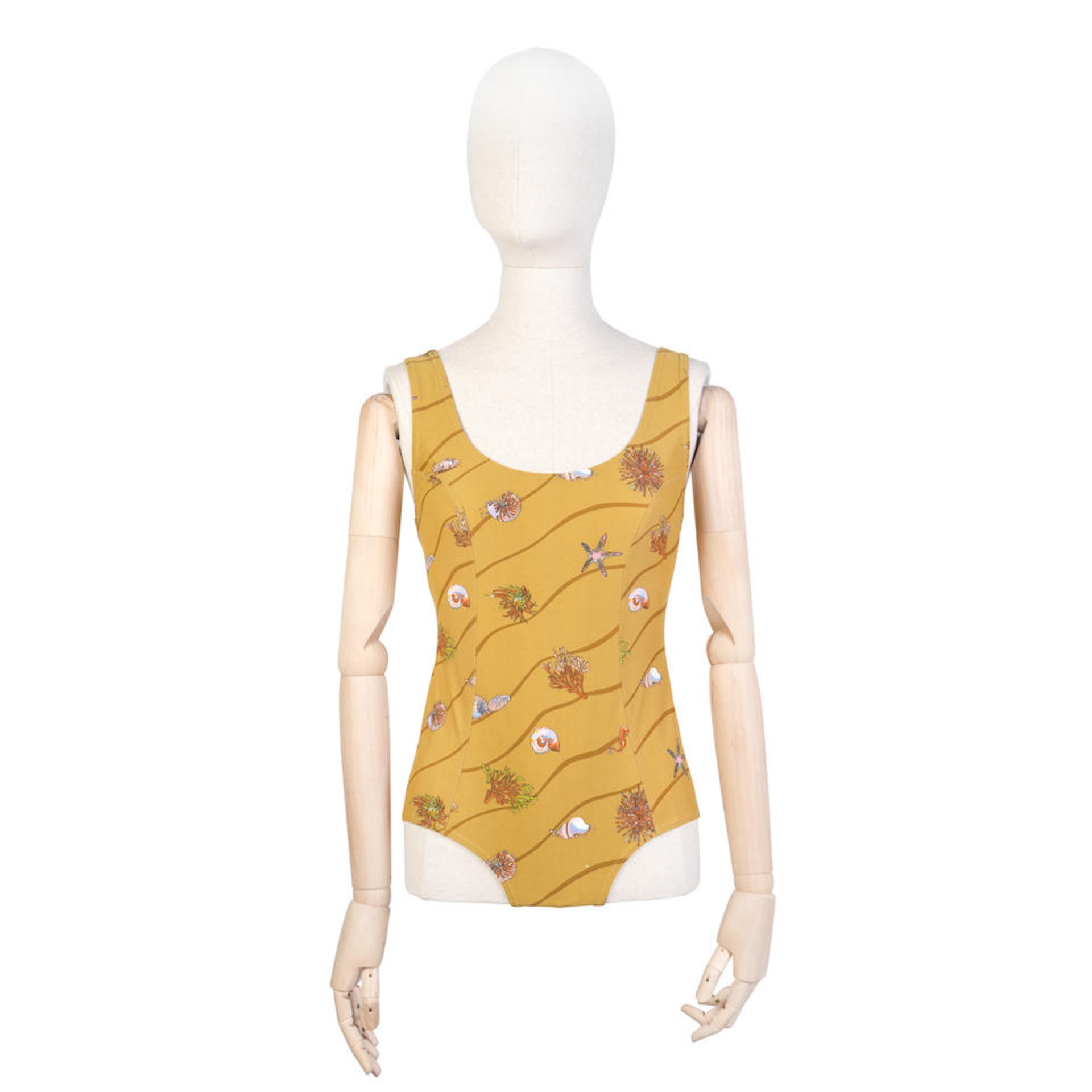 Hermès: a Shell Print Gold Swimsuit