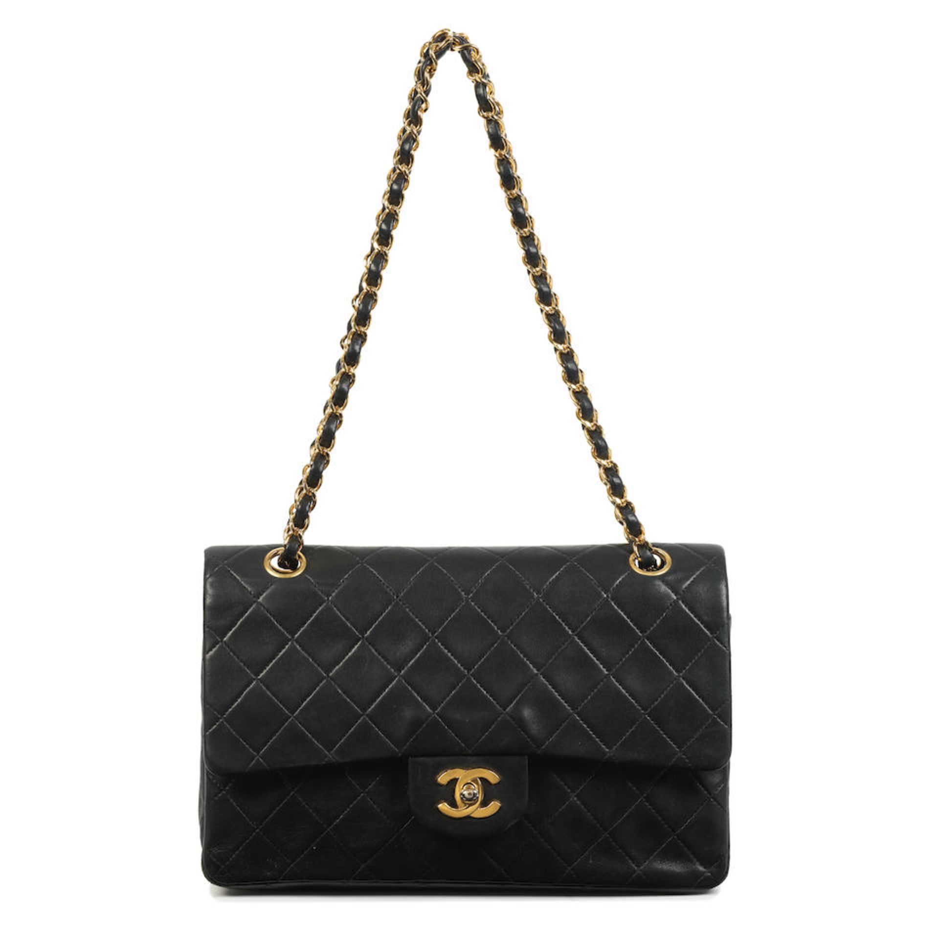 Karl Lagerfeld for Chanel: a Black Lambskin Medium Classic Double Flap Bag 1991-94 (includes ser...