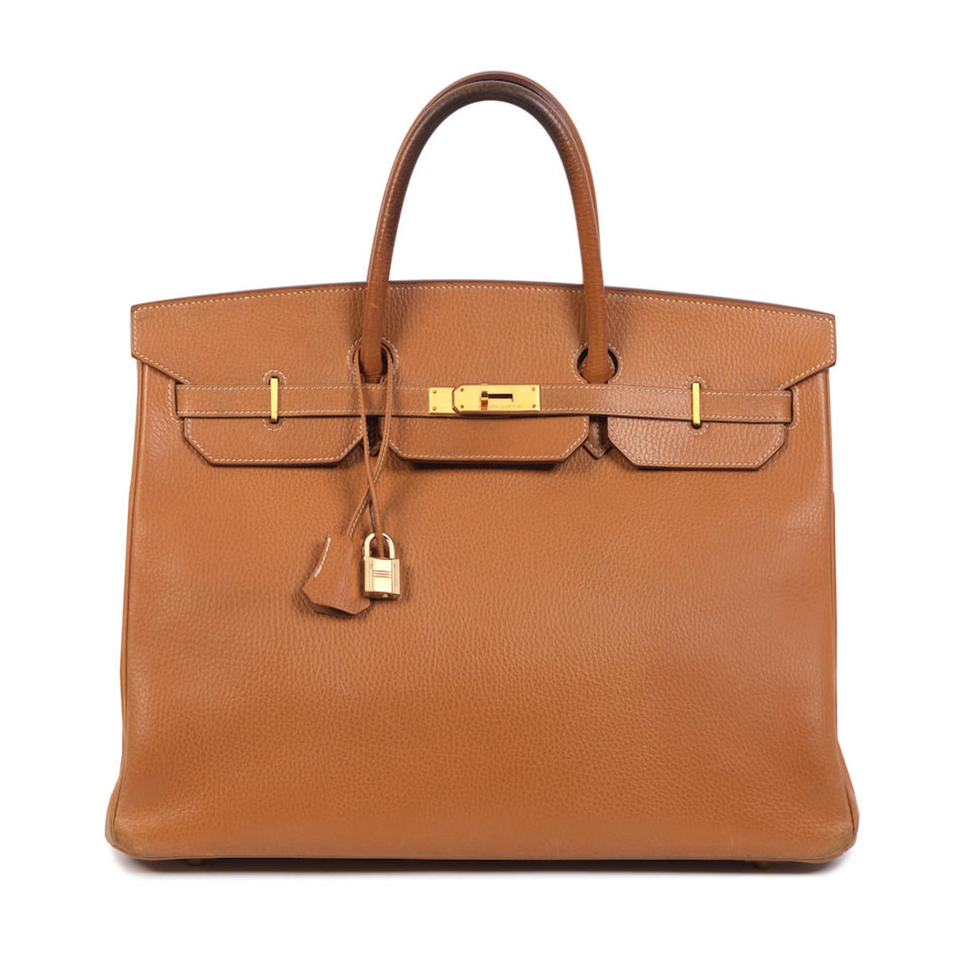 Hermès: a Natural Sable Ardennes Leather Birkin 40 1998 (includes padlock, keys, cloche and...
