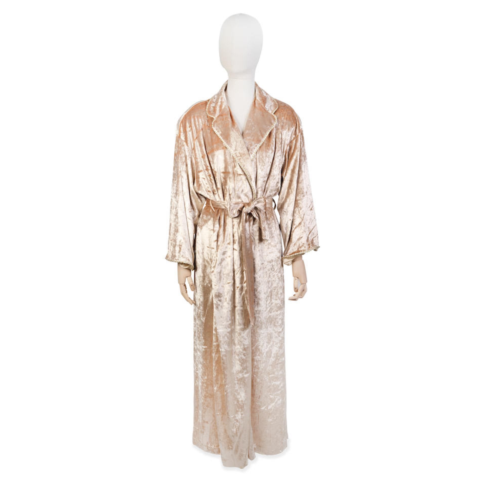 Valentino Intimo: a Gold Crushed Velvet Dressing Gown 1990s