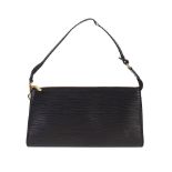 Louis Vuitton: a Black Epi Leather Pochette 2000 (includes dust bag)