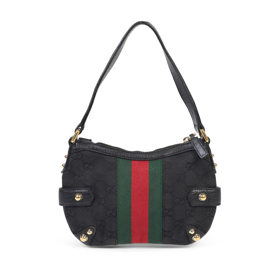 Tom Ford for Gucci: a Black Webbing Mini Horsebit Bag Early 2000s (includes dust bag) - Image 2 of 2
