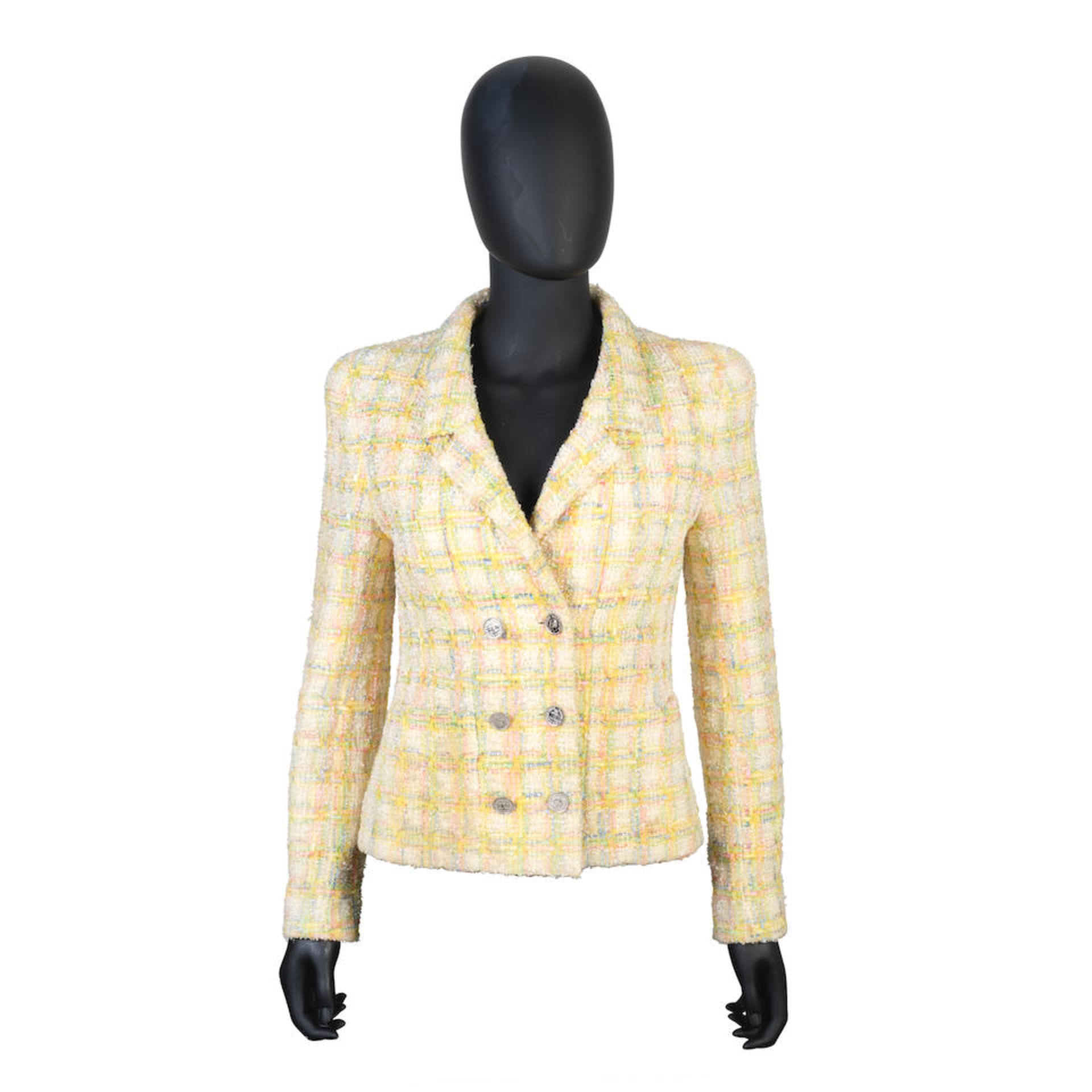 Karl Lagerfeld for Chanel: a Yellow, Green and Pink Tweed Jacket Spring 1996