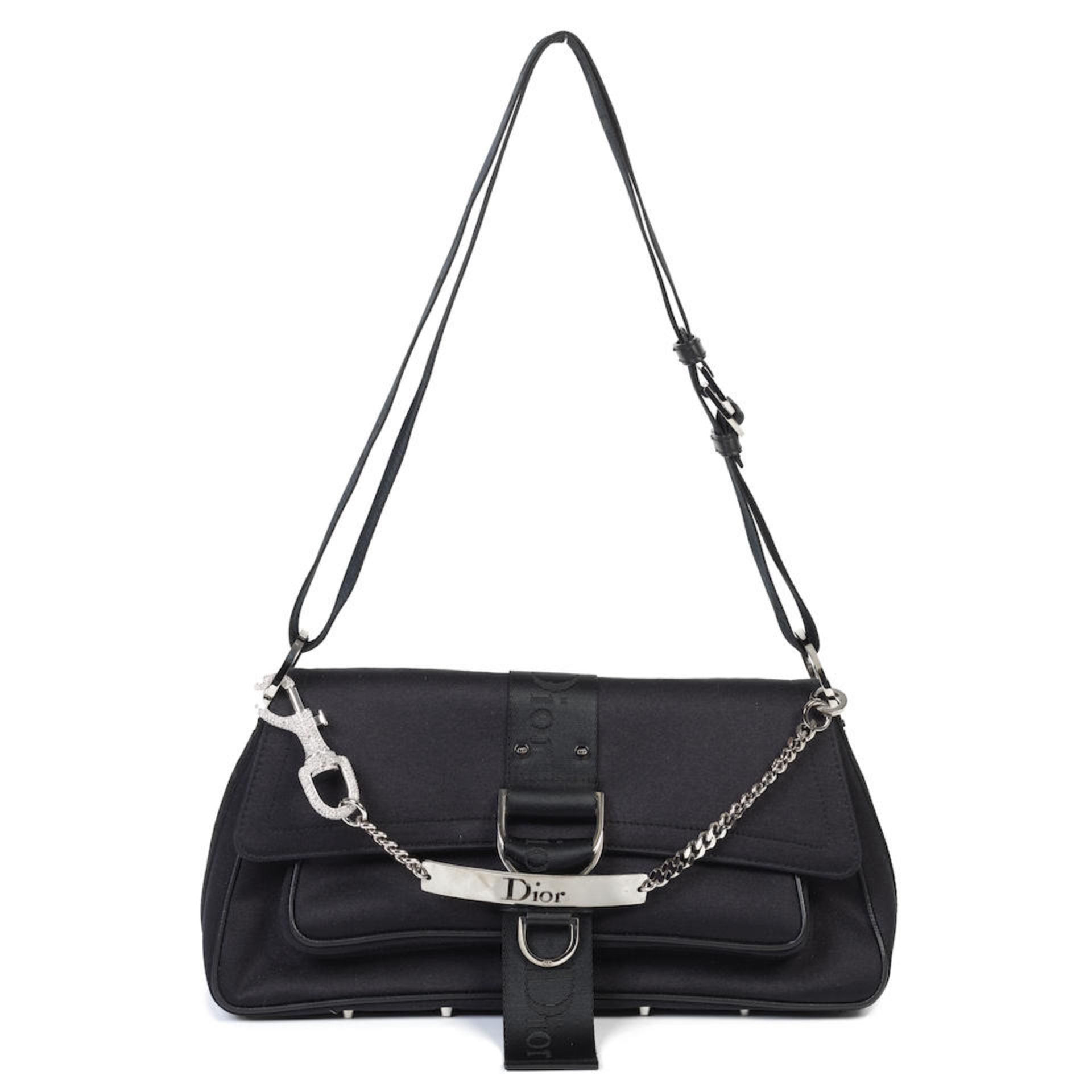 John Galliano for Christian Dior: a Black Fabric Hardcore Shoulder Bag 2003 (includes dust bag)