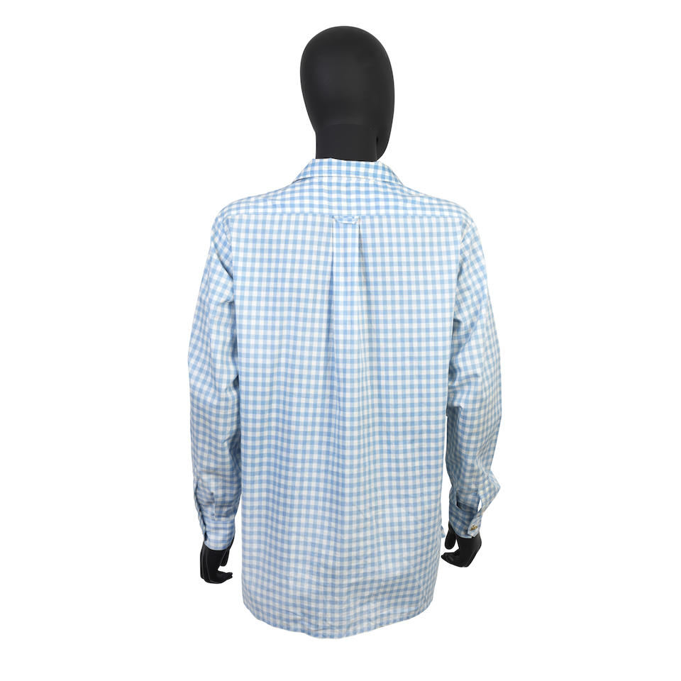 Karl Lagerfeld for Chanel: a Blue and White Gingham Shirt Mid 1990s - Image 2 of 2