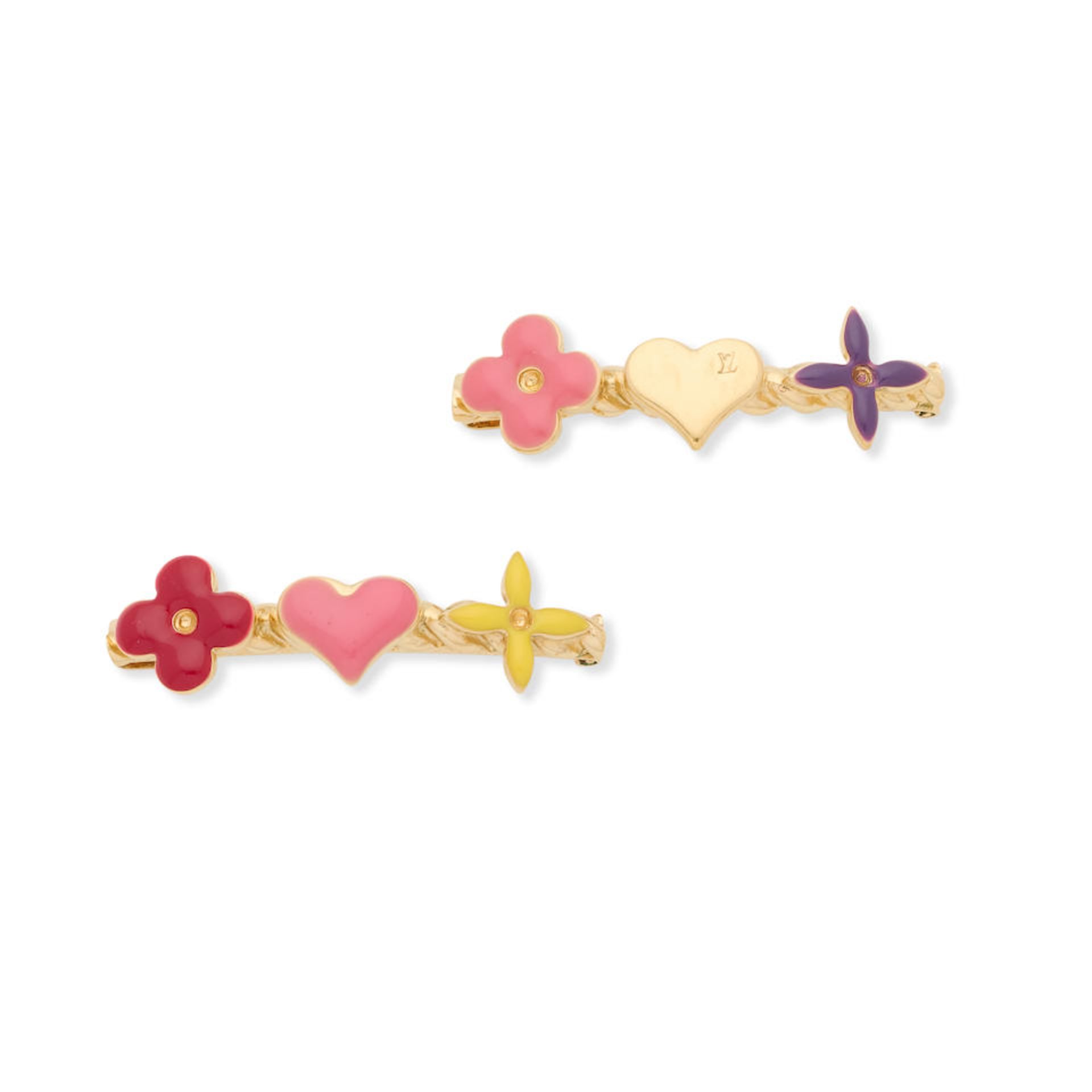 Louis Vuitton: Two Enamel Hair Pins 2000s