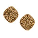 Chanel: a Pair of Gold Filigree Diamond Clip Earrings Early 1990s