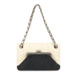 Karl Lagerfeld for Chanel: a Cream and Black Handbag 2004-05 (includes serial sticker)